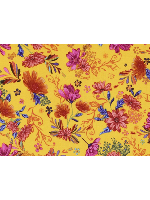  Telas de tela con diseño floral, 100% algodón, para