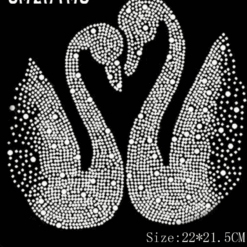 Adhesivo cisne con brillos mide 22 x 21,5 cm
