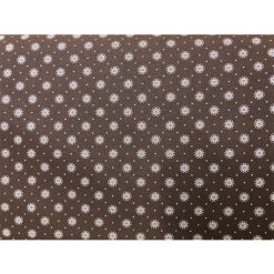 Tela BD-49816-A04, 100% algodón, fondo café, florcitas blancas 1.10 mt. ancho x 30 cm