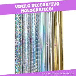 Kit 7347 Vinilo holográfico x 4 y 2 metalizado decorativo adhesivo  mide 30 cm ancho por 1 mt. cada color