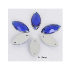 Brillos color azul x 20 unid, trae orificios para coser, miden 7x15mm