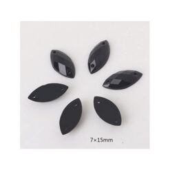 Brillos 004 color negro x 20 unid, trae orificios para coser, miden 7x15mm