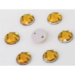 Brillos 017 figura redondos amarillo 30 unid, trae orificios para coser, miden 8 mm