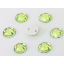 Brillos 016 figura redondos verde 30 unid, trae orificios para coser, miden 8 mm