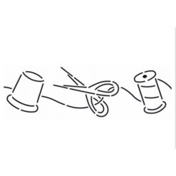 Stencil EL43 motivo Costura mide 37,5 x 10 cm