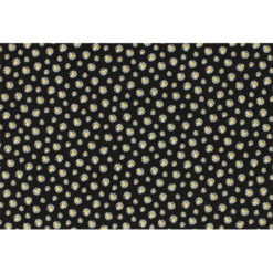 Tela  BD-49706-A01,100% algodón, fondo negro, mini flores de 1.10 mt. ancho x 30 cm