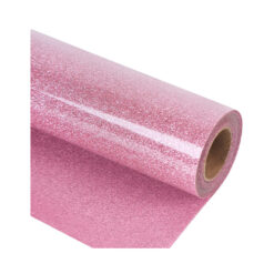 Vinilo termotransferible Glitter textil  mide 25x30 cm, por unidad, color rosado