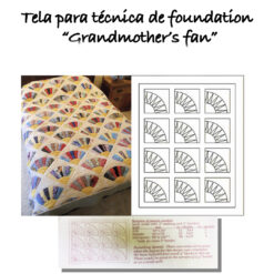 Tela 100% algodón,  foundation Grandmother's Fan 1,15 ancho x 1,20cm