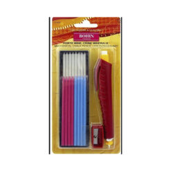 Lapiz tiza marca Bohin, trae 8 tizas blancas, 4 rosas y 4 azules. + sacapunta