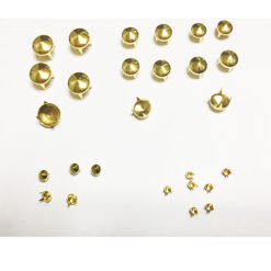 Tachas doradas 5 medidas 12mm,10mm,9mm,5.5mm,3mm trae 25