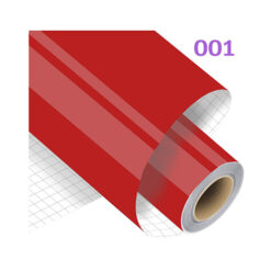 Vinilo adhesivo Nª 001, mide 30 cm x 1 mt. Color rojo Glossy