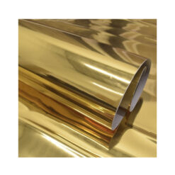 Vinilo 1633G decorativo adhesivo metalizado espejo dorado mide 30 cm ancho por 1 mt.