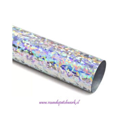 Vinilo HP 38 decorativo adhesivo Holográfico diseño vidrio roto mide 30 cm ancho por 1 mt.