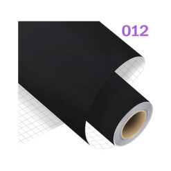 Vinilo adhesivo Nª 012, color negro mate, mide 30 cm x 1 mt.