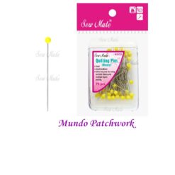 Alfileres NS 012 cabeza bola color amarillo mide 0,6x48mm, caja x 75 unid