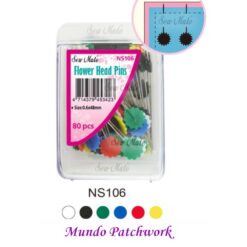 Alfileres NS 106 cabeza plana Flower Marca Sew Mate medidas 0,55 x 45,5 mm x 60