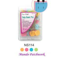 Alfileres NS 114 cabeza plana figura tulipán mide (0,6 x 48,9mm) x 60 unid.