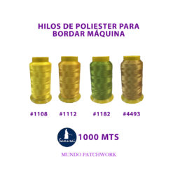 Hilos de bordar marca SAMURAI de 1000 mt de poliester x unidad, alta resistencia