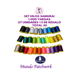 Kit de Hilos para bordar marca SAMURAI de 1000 mt de poliester 27 unidades, van