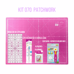 Kit  070  Patchwork  Base 60x45  reversible cm y pulg + regla 6x12"+cortador 45 mm con 1 rep+1 lapiz+1 caja alfileres