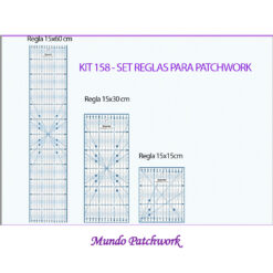 Kit 158  Set reglas antideslizante en cm marca Golden Way