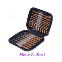 Estuche set de crochet de bamboo, son 20 medidas