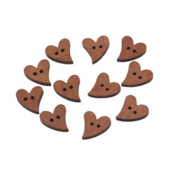 Botones 238 en madera diseño corazón mide 20 mm x 12 unidades