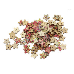 Botones 240 en madera diseño estrellas mide 18 mm x 14 unidades