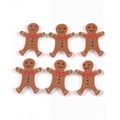 Botones N¨83 motivo galleta navideña, mide 22x30mm son 08 unidades