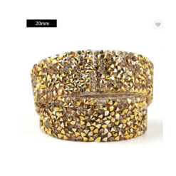 Cinta 42 con brillos dorado  mide 20mm ancho x 91cm de largo