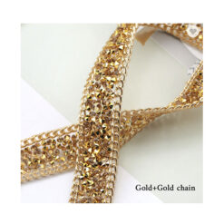 Cinta 39 - con brillos dorada mide 15mm ancho x 91cm de largo