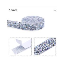 Cinta 49 con brillos plateado con adhesivo  mide 15mm ancho x 91cm de largo