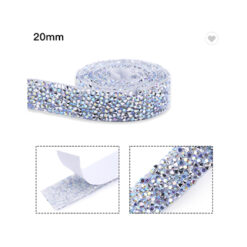 Cinta 47 con brillos plateado con adhesivo mide 20mm ancho x 91cm de largo