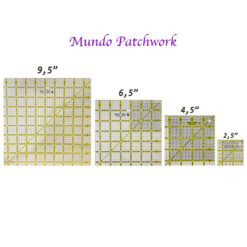 Kit reglas patchwork 9,5x9,5 - 6,5x6,5 -4,5x4,5 - 2,5x2,5 pulgadas