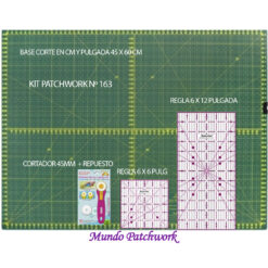 Kit 163 base 45x60 cm, set reglas en pulgadas, cortador 45 mm + repuesto
