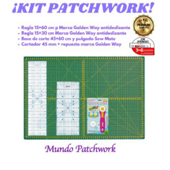 Kit 190 base 45x60 cm, set reglas en cm, cortador 45 mm + repuesto