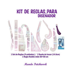 Kit de reglas para diseñadores vienen 10 reglas + rueda trazado