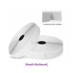 Rollo velcro con adhesivo de 25mm ancho x 25 metro, color blanco