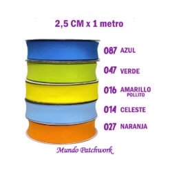 Sesgo 101 poliester mide 2,5 cm x metro