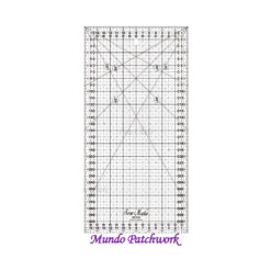 Regla Patchwork rectangular marca Sew Mate mide 16x32 cm
