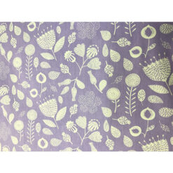 100% algodón, fondo lila