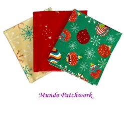 Tela Nº 9256 , 100% algodón Compose Navideño, x 3 diseños, cada uno mide 1,10mt