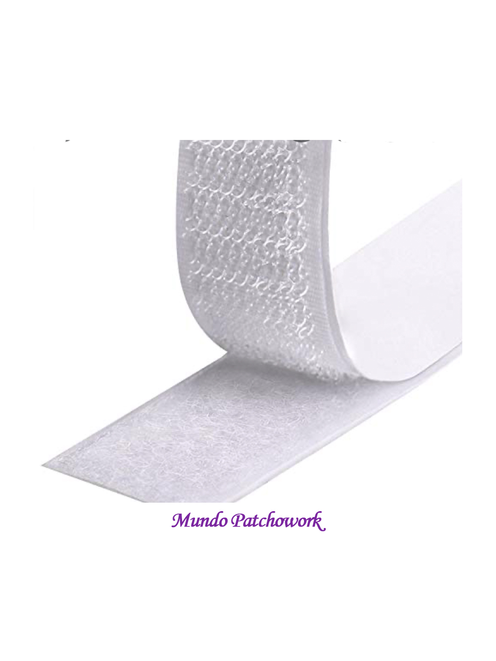 Velcro con adhesivo de 25mm ancho x 1 metro, color blanco – MundoPatchwork