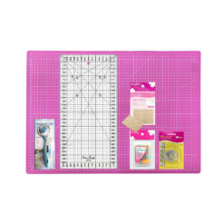 KIT Patchwork Base 60x45 reversible + cortador Golden Way 45 mm + Regla 15 x 30 cm + accesorios