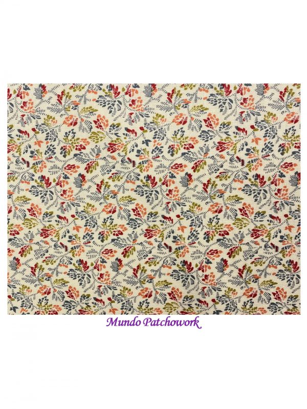 Tela ZD-75240-002, 100% algodón, diseño flores  mide 1.10 mt. ancho x 30 cm