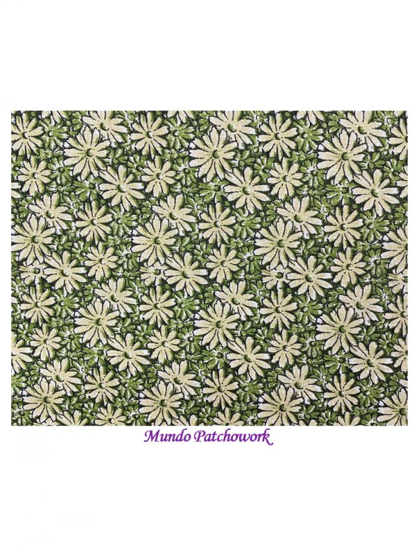 Tela BD-44086-A05 100% algodón, clasico floral verde 1.10 mt.ancho x 30 cm