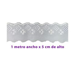 Broderie color blanco, mide 5 cm ancho x 1 metro