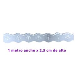 Broderie color blanco, mide 2,5 cm ancho x 1 metro