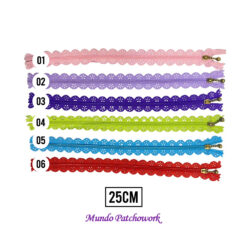 Cierres de encaje colores mide 25cm, de plástico y tirador metálico vintage