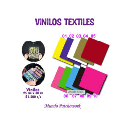 Vinilos termotransferible Premium textiles cada uno mide 25x30 cm, por unidad